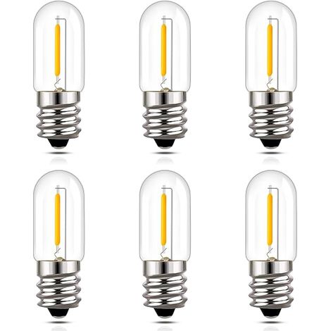 Ampoule E12 LED 1 W T16 Petites ampoules E12 Blanc chaud 2200 K Mini ampoule bougie vintage 1 W remplace 10 watts ampoules lumière de nuit lampes de table 220 V-240 V