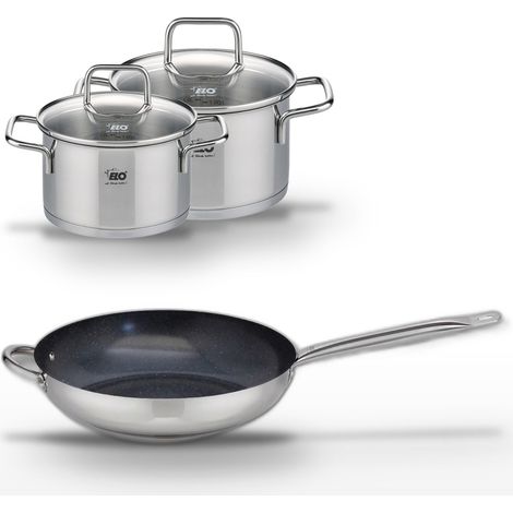 Lot Poêle céramique 32cm Elo Profi Therm Platinum et Faitouts 12/14cm Elo (1/5)