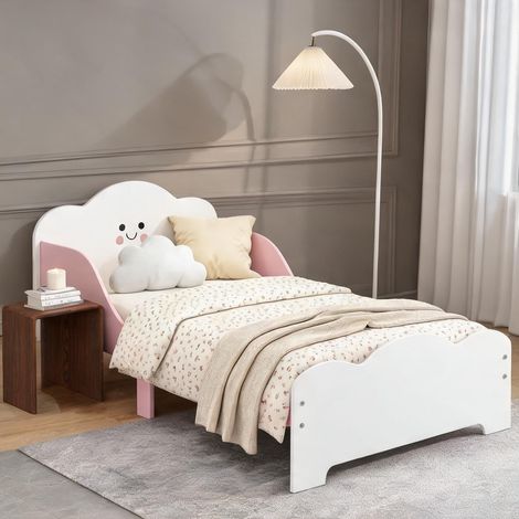 Lit enfant coloris rose en MDF 143 x 77 x 60 cm (1/5)