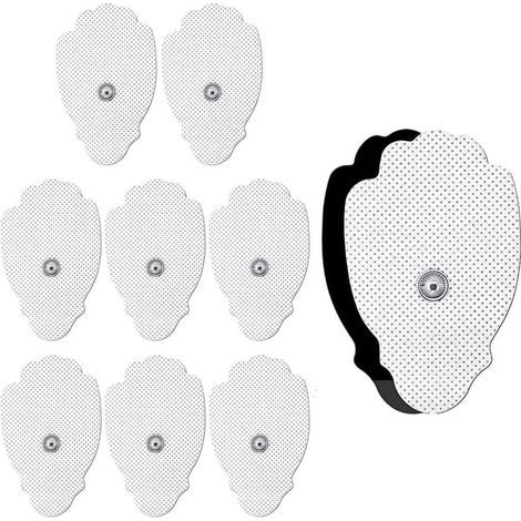 Tens Pads - Pack de 10 Électrodes-Pad Standard de 3,5 mm Snap-On Connector Réutilisables Palm Shape Tens Machine Pads de Rechange Adhésif Tens Unités Pad (7,5 x 4,5 cm) (1/5)