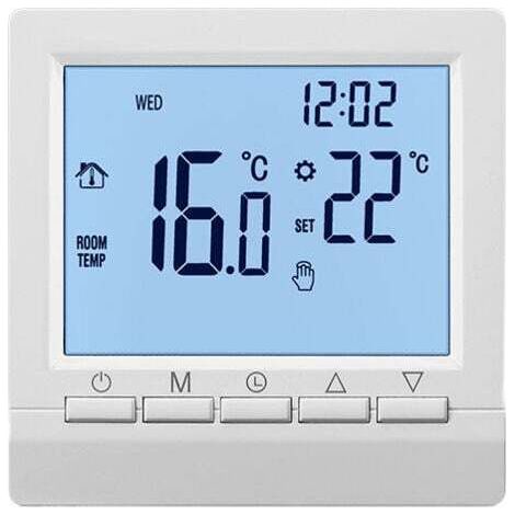 Thermostat de chauffage electrique, bouton manuel 16A, affichage negatif, caracteres blancs sur fond noir, pas de Wifi - affichage negatif caracteres blancs sur fond noir pas de Wifi (1/3)