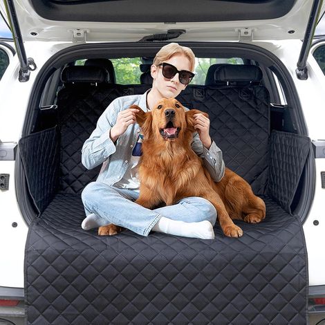Protection de coffre étanche pour chiens – Convient aux SUV, berlines et fourgonnettes comprend une protection pour le pare-chocs et un fond antidérapant noir (177,8 cm x 101,6 cm) (1/5)