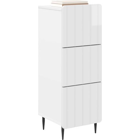 Maison Exclusive - Mobile con Cassetti Bianco Lucido 33 x 34,5 x 92 cm