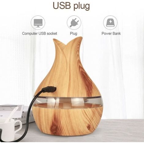PIN Diffuseur d'arômes 300 ml 7 couleurs LED nuit lumière arôme diffuseur d'huile essentielle humidificateur d'air grain de H131099 (1/4)
