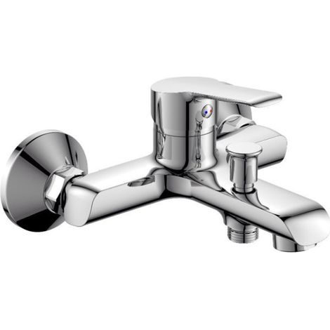 Rubinetto per bagno moderno miscelatore orientabile vasca in ottone cromato lucido (1/3)