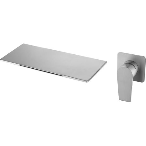 Robinet cascade d'eau chaude et froide, installation encastrée, lavabo de baignoire de salle de bain, avec robinet encastré et kit décoratif, (gris) (1/5)