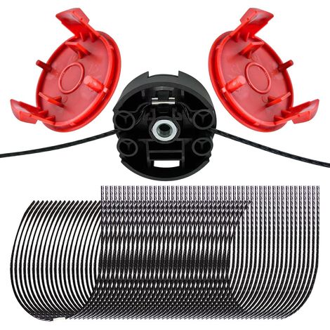 F016800431 Trimmerfaden 37 cm x 3,5 mm für AFS 23-37 Trimmer, Trimmerkopf F016F04839, Spulenabdeckung F016F04841 (50 Stück + 2 + 1)