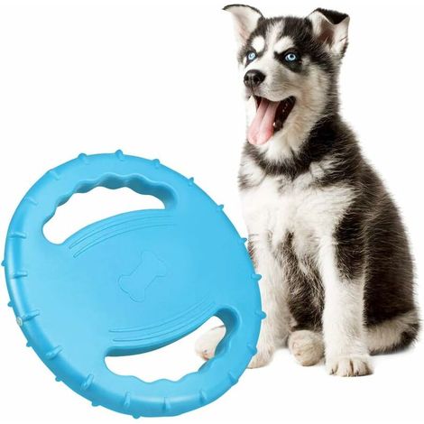 Frisbee et disques de lancement - Jouet interactif pour chien de taille moyenne et grande - Jouet pour chien qui sonne en plein air