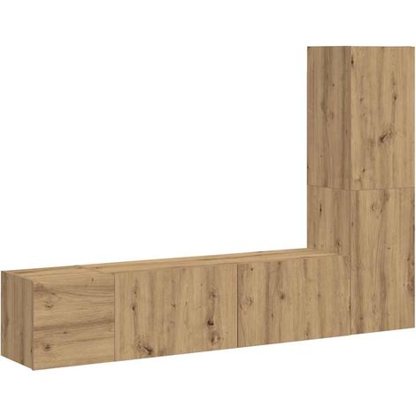 Meubles TV muraux 3 pcs Armoires TV suspendues - chêne artisanal bois d'ingénierie fr2751 - Maison La Vie