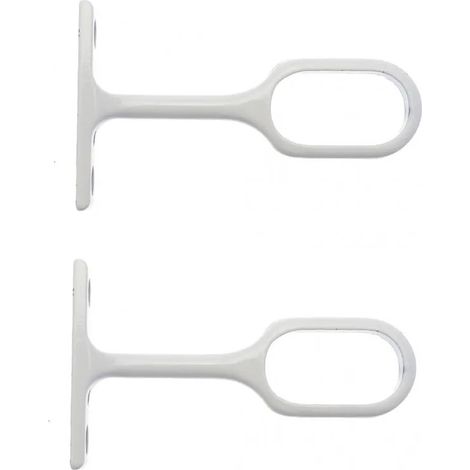 Soporte de tubo ovalado para armario, 30x15mm, proyección 55mm, blanco, 2 piezas