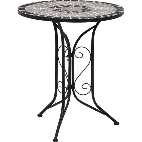 Mesa bistro de mosaico cerámica gris 60 cm vidaXL