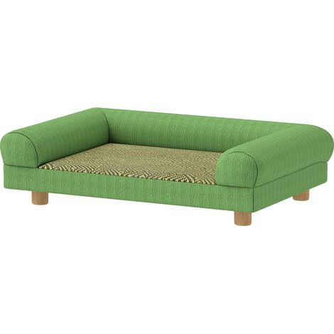 Divano per cani 63 x 41 x 17 cm braccioli ergonomici seduta imbottita stile scandinavo contemporaneo in velluto verde 210007377