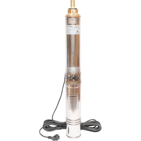 Pompa sommersa per acqua, 1,1 kW, 220 V, 100 L/min, 48 m, Acciaio inossidabile, Ø 95 mm Pompa 1100 W