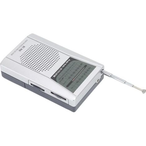(Silver Gray) GAROSA JIN AM/FM Portable Radio - 5W Speaker - Battery Operated - Good Sound Quality (1/4)