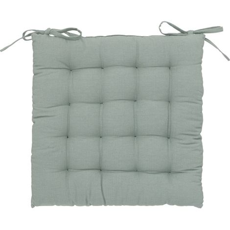 Galette de chaise Anjali en coton 38x38cm vert céladon - Atmosphera créateur d'intérieur