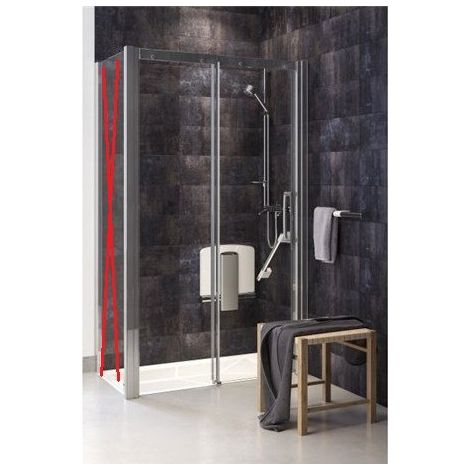Porte de Douche Coulissante AKW Larenco 1400x2000mm Pose en Niche en Aluminium Chromé - 27627