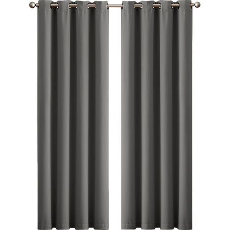 Marlow 2PCS Blackout Curtains Eyelet Ring Top Thick Thermal Ready Made Luxury (1/4)