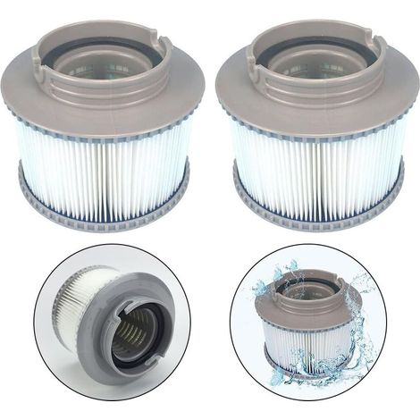 Lot de 2 cartouches filtrantes gonflables pour spa Mspa Fd2089, 8,6 x 11,5 cm, pièces de rechange, facile à nettoyer, filtration efficace pour jacuzzi (1/5)