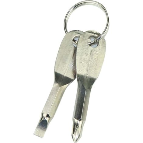 Tournevis porte-clés portable Embout cruciforme Argenté Mini outil EDC Pour réparation rapide vélo, jouets, électronique (1/5)