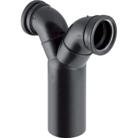 Geberit PE Codo de conexión doble 90° para WC suspendido, DN 100 / 100 / 100, 367.903.16.1