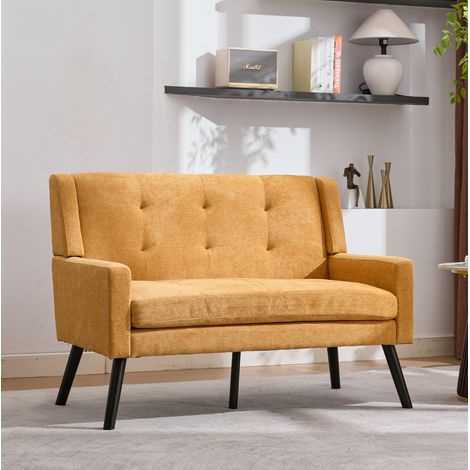 Panca imbottita 2 posti con gambe in legno OKMYHOME (1/5)
