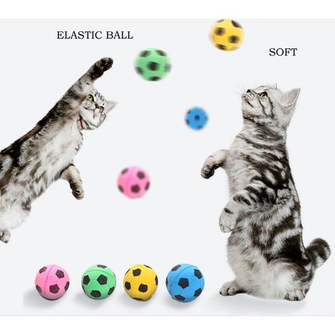 Balle De Football Pour Chat - En Éponge Souple - Diamètre 2,5 cm - Jouet Pour Chat Intérieur - Lot De 4 (1/5)
