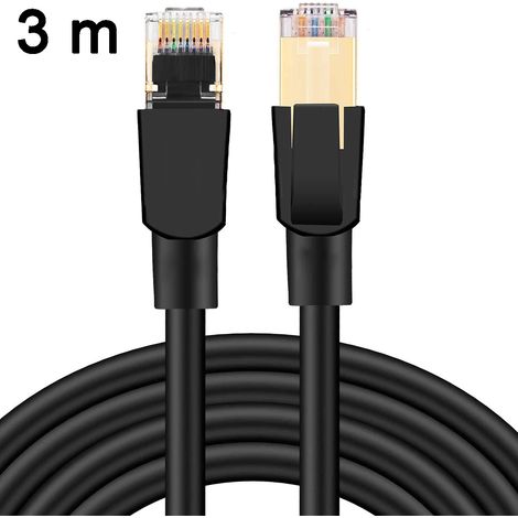 Cable Ethernet Cat 8 - 2000 Mhz - 40 Gbps - Sftp - Rj45 - Pour Installation Encastrée Extérieure - 2 M (1/5)