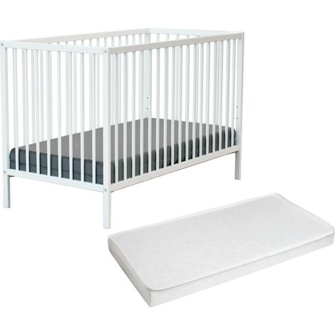 WEBABY - Lit bébé en bois avec matelas ONE 60 x 120 cm (1/5)