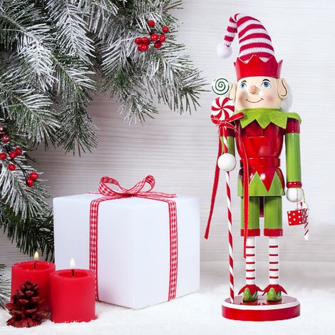 Set de décoration de Noël en bois peint – Père Noël et bonhomme de neige, figurine décorative (boîte, 1 pièce) Modèle A (1/5)
