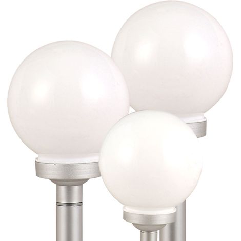 3er Set LED Solar Außen Leuchten Balkon Beleuchtung Garten Deko Steck Lampen Kugeln weiß 15 und 20 cm