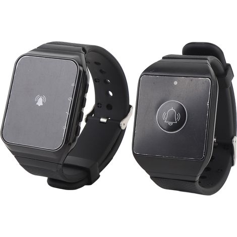 Système d'appel sans fil avec 1 récepteur montre, 1 bouton montre, résistant à l'eau, système d'appel portable pour restaurants, maisons et écoles (1/5)