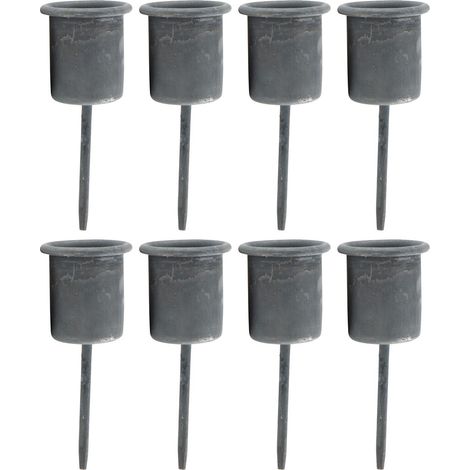 8x Novaliv Standkerzenhalter Stabkerzenhalter Grau (1/5)