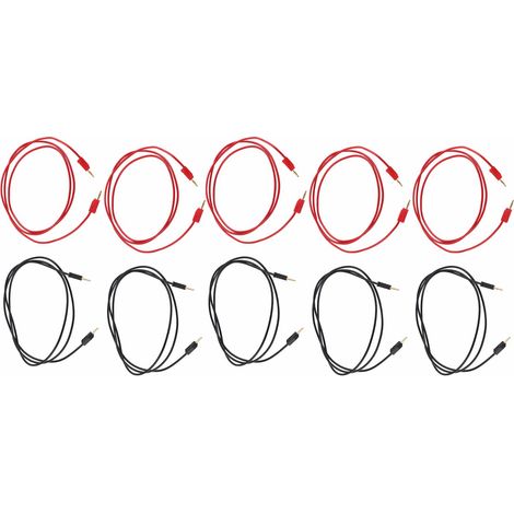 5er-Set Bananenstecker-Prüfleitungen, vergoldete Bananenstecker-Prüfkabel mit 2-mm-Klinkenstecker für elektrische Projekte (1/5)