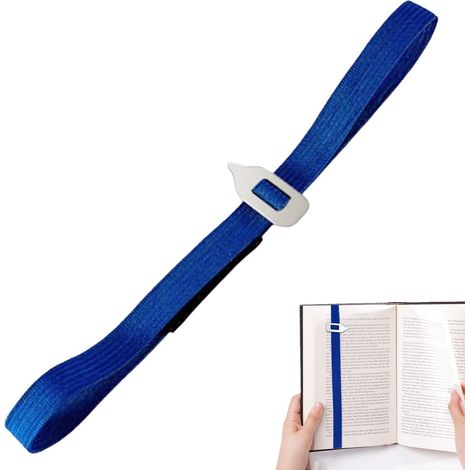 10-pages, cordon élastique, similicuir bleu, pointeur acier inoxydable, pour livres et bureau