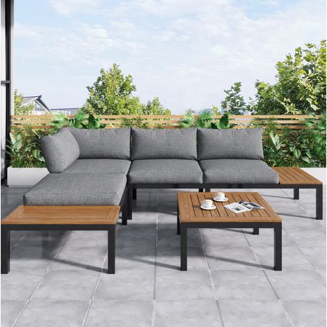Sofa Sitzmöbel Lounge Set mit Tisch Eisen Grau OKMYHOME (1/5)