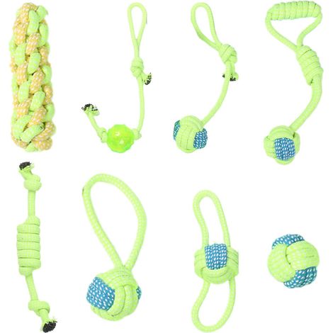Jouet à Tirer pour Chien,Coton 8 Pièces Jeux pour Animaux Résistants - (1/5)