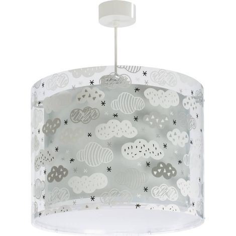 Lampe suspendue chambre d'enfant Clouds gris doux avec du blanc - 41412ME