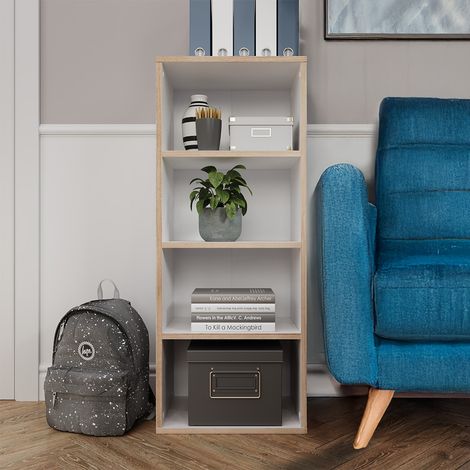 Libreria Tetrix, Bianco, 40 x 100 cm con 4 scomparti, Vicco