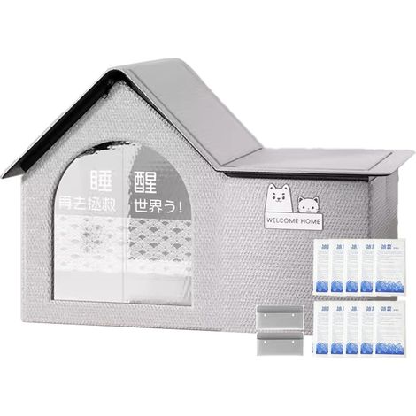 Abri De Refroidissement pour Chat 53x43x38cm Maison De Refroidissement Extérieure pour ChatNiche pour Chat Endormie Climatisée avec 10 Blocs De Glace Fournitures pour Animaux De (1/5)