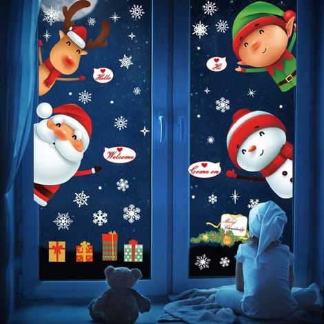 Christmas Window Stickers, Christmas DIY Decoration Stickers, Christmas Door Stickers, Removable Static Cling Decals (Christmas) (1/5)