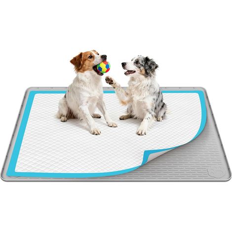 Tapis de protection du sol pour dressage de chien - En silicone antidérapant et portable - Facile à nettoyer - Gris (1/5)