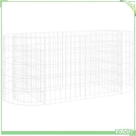 Lit surélevé à gabion - FAFEICY - 152024 - 120x50x50 cm - Fer galvanisé - Argenté (1/5)