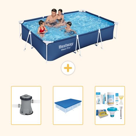 Bestway Bestway Steel Pro Rectangulaire - 300x201x66 cm - 4-pièces S22721