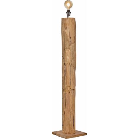 Lampadaire H. 133 cm assemblage morceaux de bois de teck - SHENZI