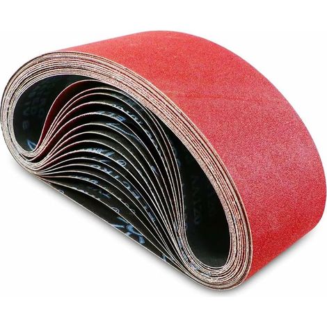 Schleifband 100 x 610 mm Schleifband - Schleifband gemischt Set (3 x Körnung 60/80/120/180/240) für Bandschleifer (15-teilig),——