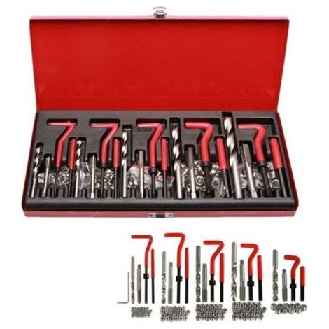 131pcs Kit Réparation Filetage M5 M6 M8 M10 M12 - Rouge