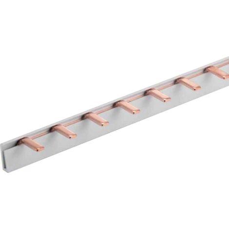 Pettine di Distribuzione Busbar Modulari, 1P, 54 PIN, Sezione PIN 10mm², Distanza tra PIN 17,8mm, Larghezza del PIN 4mm, Altezza del PIN 11,5mm Lunghezza Totale 1000mm 63A IP20