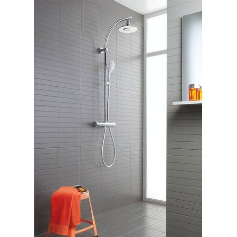 Colonne de douche large thermostatique Moxie chrome JACOB DELAFON E5799-CP (1/5)