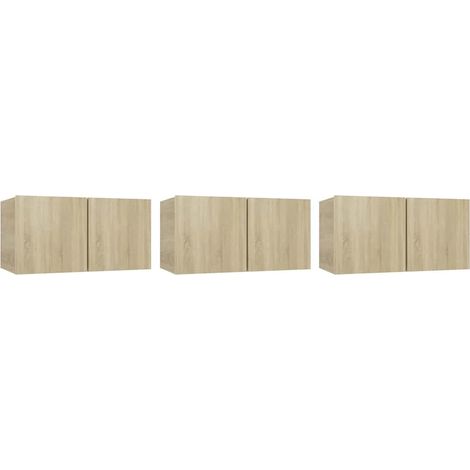 Maison Exclusive - TV-Hängeschränke 3 Stk. Sonoma-Eiche 60x30x30 (1/5)