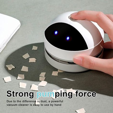 Mini cordless portable table vacuum cleaner with cleaning brush, USB rechargeable, high suction power, for cleaning crumbs at home and in the office (A) (1/4)